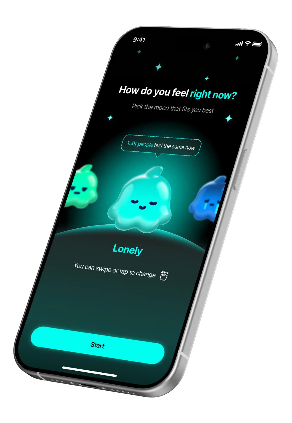 WazTalk mood picker app preview